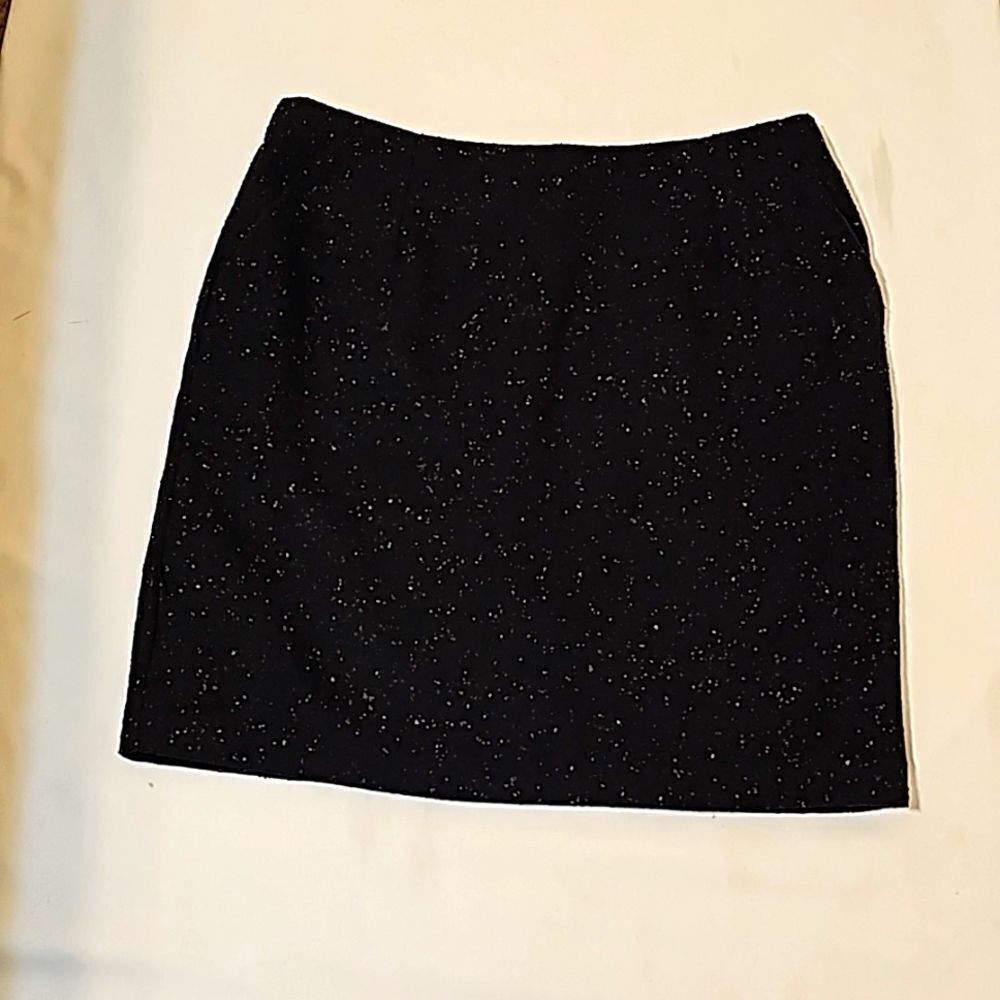 Modcloth‎ Plus Size Navy Speckled Wool Mini Skirt size 10